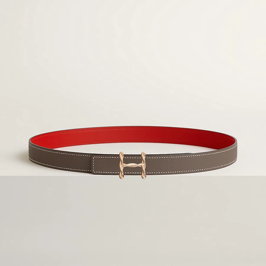 H Torsade belt buckle & Reversible leather strap 24 mm - Image 2